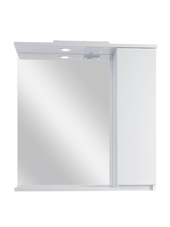 Зеркальный шкаф для ванной комнаты подвесной SanStar Квадро 70 белый