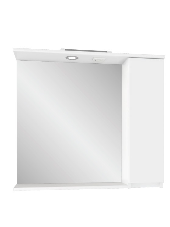 Зеркальный шкаф для ванной комнаты подвесной SanStar Квадро 80 белый