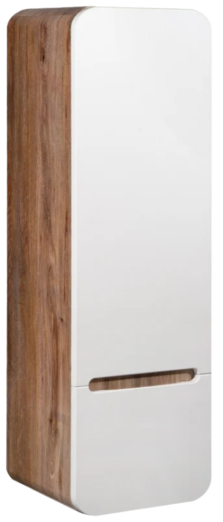 Шкаф-колонна Runo Ницца 35 темное дерево белый правый 00-00002130 с дверками, с полками, с ящиками