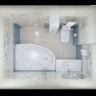 Гидромассажная ванна «Triton Кайли» 150 х 100 на Х-каркасе (левая)