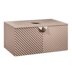 Тумба RUNO Андорра 85 кашемир серый дуб какао подвесная под накладной умывальник 00-00002017 с дверками, с полками