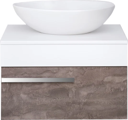 Тумба под раковину Runo подвесная железный камень Вудлайн 65 00-00001341 с ящиками