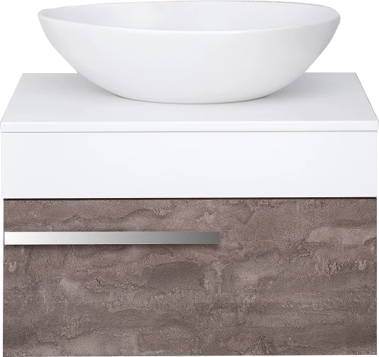 Тумба под раковину Runo подвесная железный камень Вудлайн 65 00-00001341 с ящиками