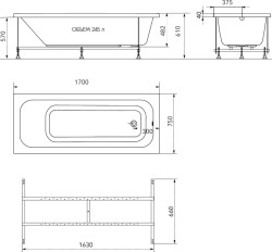 Акриловая ванна TRITON Ника 170х75х45 без каркаса