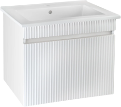 Тумба Runo Модена 65 белая под умывальник Оскар 65 00-00002199 с дверками, с ящиками