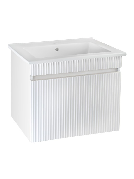 Тумба Runo Модена 75 белая под умывальник Оскар 75 00-00002200 с дверками, с ящиками