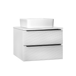 Тумба RUNO Орлеан 70 белый матовый белый глянец подвесная под накладной умывальник 00-00002023 с ящиками