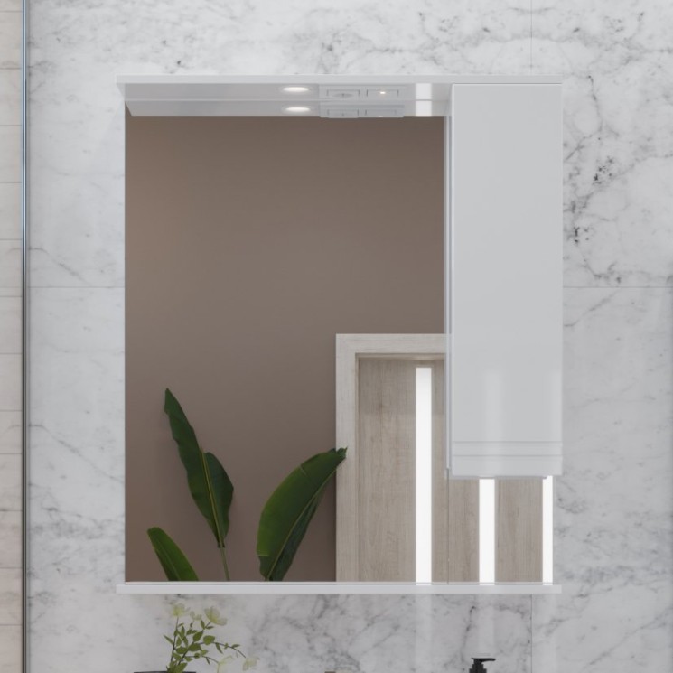 Зеркальный шкаф Sanstar Мира 60 П  1/дв, белый