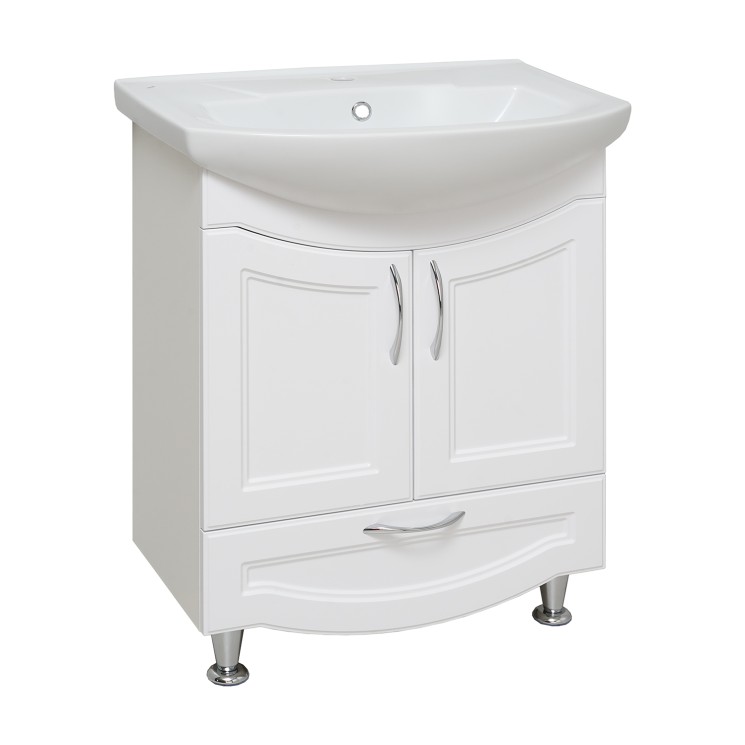 Тумба под раковину Runo под умывальник Элеганс 65 Неаполь 65 00-00001033 с дверками, с ящиками