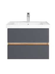 Тумба подвесная Sanstar Инфинити 70 дуб сонома светлый, графит софт под ум-к Фостер/ Миранда/ Грейс 70