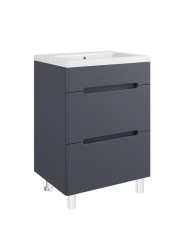 Тумба Руно Runo ПАРМА 60 /2 ящика/ графит/ напольная без умывальника Omega 60