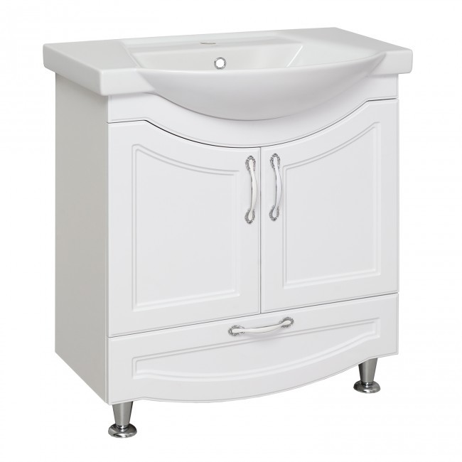 Тумба под раковину Runo под умывальник Элеганс 75 Неаполь 75 00-00001034 с дверками, с ящиками