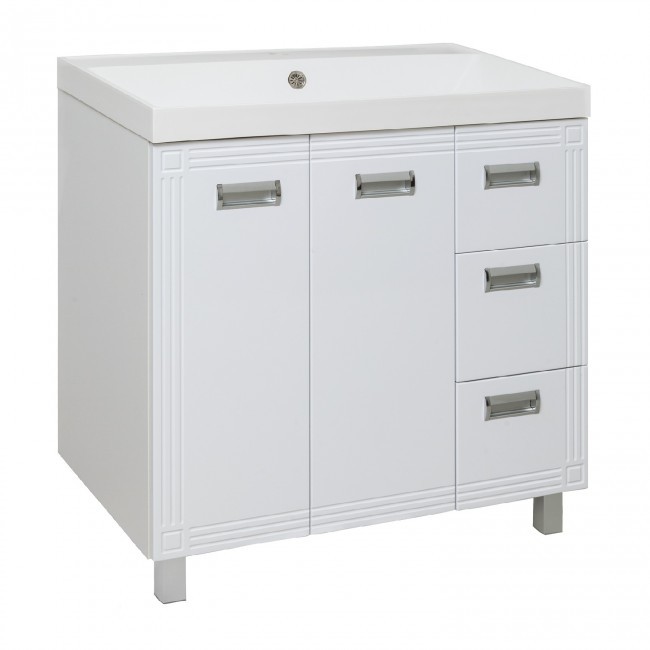 Тумба напольная RUNO Карат 80 без ум-ка (MORE-80 раковина керамическая)