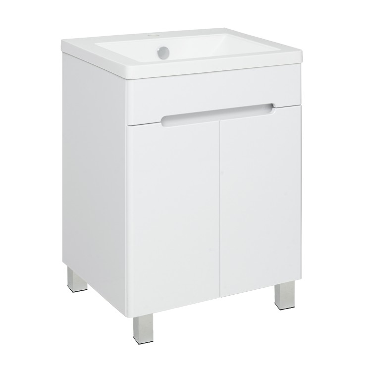 Тумба под раковину Runo напольная 2 двери под умывальник Omega 60 Парма 60 00-00001038 с дверками