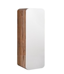 Шкаф навесной Runo Ницца 35 темное дерево белый правый 00-00002127 с дверками, с полками