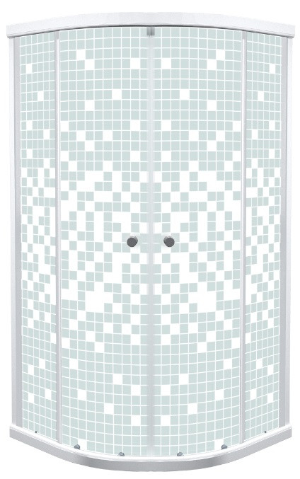 Ширма «Стандарт» 100 x 100 x 187,5 с мозаикой (1/4 круга, белый)