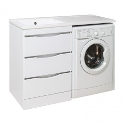 Тумба под раковину Runo под умывальник Гамма 120 лайт левое/ правое крыло Орион 60 УТ000003442 с ящиками