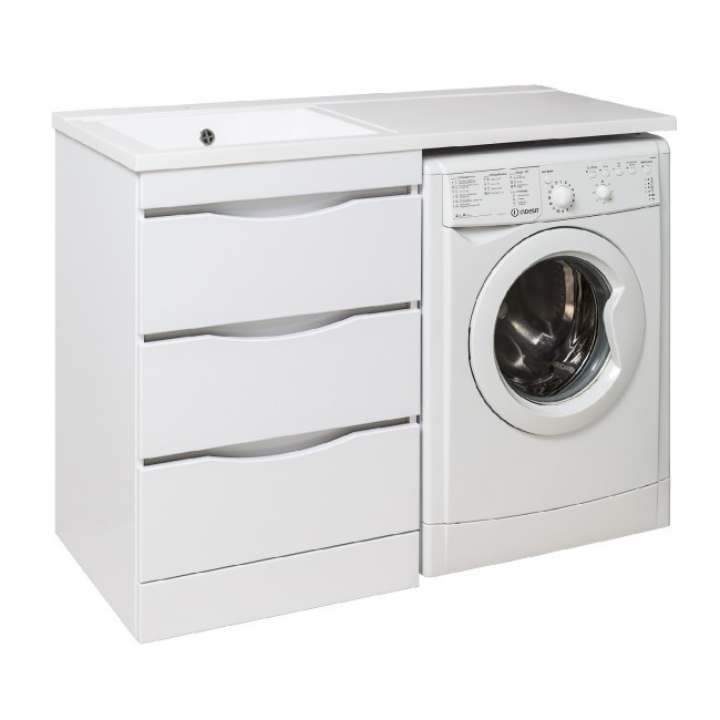 Тумба под раковину Runo под умывальник Гамма 120 лайт левое/ правое крыло Орион 60 УТ000003442 с ящиками