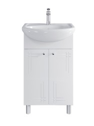 Тумба напольная Sanstar Июнь 50 белая с умывальником ЭЛЕГИЯ 50