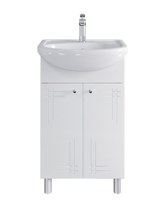 Тумба напольная Sanstar Июнь 50 белая с умывальником ЭЛЕГИЯ 50