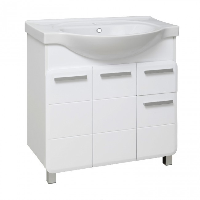 Тумба под раковину Runo под умывальник Erica 80 Эрика 80 УТ000003319 с дверками, с ящиками