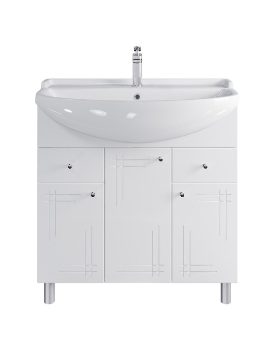 Тумба напольная SanStar Июнь 80 Без раковины для ванной комнаты, белая