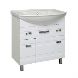 Тумба под раковину Runo под умывальник Стиль 85 Турин 85 УТ000002095 с дверками, с ящиками
