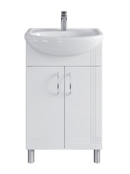 Тумба напольная Sanstar Вольга 50 белая с умывальником ЭЛЕГИЯ 50