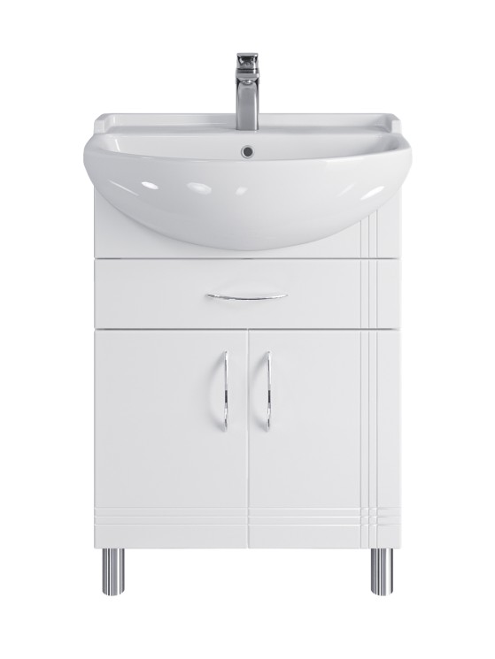 Тумба напольная SanStar Вольга 60 Без раковины для ванной комнаты, белая