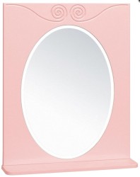 Шкаф зеркальный навесной RUNO Винтаж 60 /розовый/