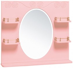 Шкаф зеркальный навесной RUNO Винтаж 85 /розовый/