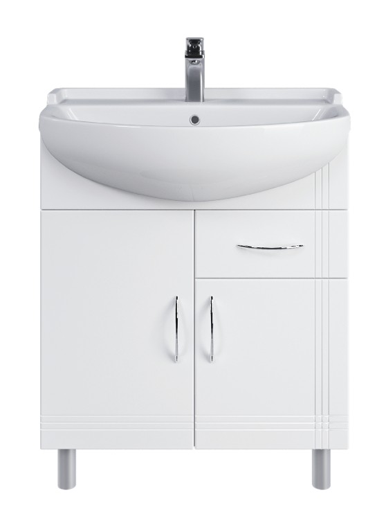 Тумба напольная SanStar Вольга 70 Без раковины для ванной комнаты, белая