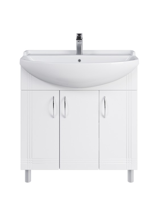 Тумба напольная SanStar Вольга 80 Без раковины для ванной комнаты, белая