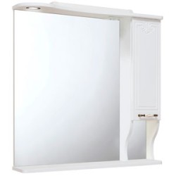 Шкаф зеркальный навесной RUNO Кантри 75 /правый/белый