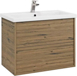 Тумба подвесная SanStar Siva 70 Без раковины для ванной комнаты Дуб веллингтон табак