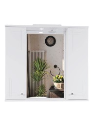 Зеркальный шкаф для ванной комнаты подвесной SanStar Июнь 80 белый