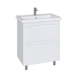 Тумба напольная Sanstar Адель 60 2/ящ, белая (ум-к ФЕСТ 60)