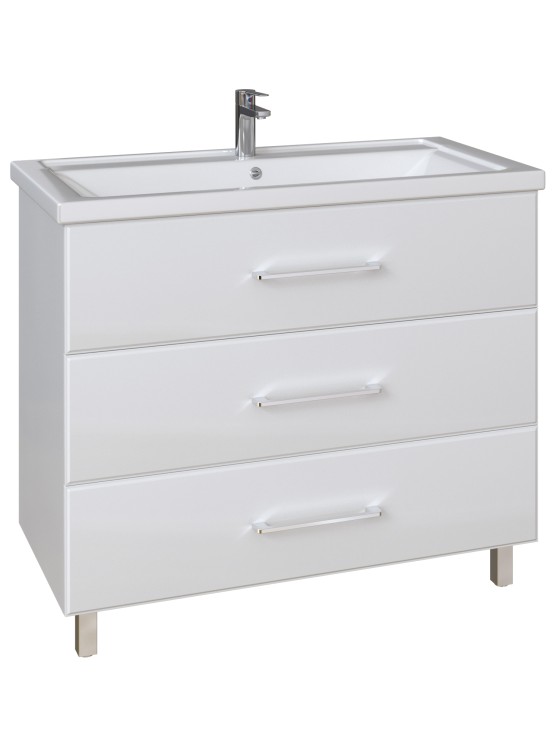 Тумба напольная Sanstar Марио 100 белая под ум-к Фостер 100