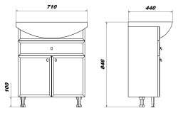 Тумба напольная Sanstar Селена 70 белая под ум-к Балтика 70
