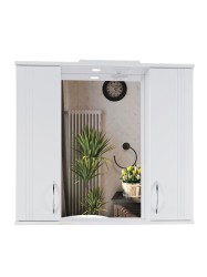 Зеркальный шкаф для ванной комнаты подвесной SanStar Вольга 80 белый